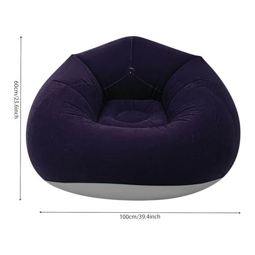 Image of 4 Pcs Inflatable Bean Bag Chairs with Foot Air Pump Outdoor Blow up Couch Folding Portable Inflatable Couch for Camping Movie Night, Lazy Sofa Chair (Blue X 4)