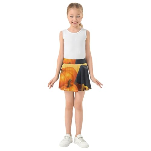 Cheer Athletic Shorts Girls Skorts Toddler Tennis Skirts Pleated Happy Thanksgiving Pumpkins 4t3