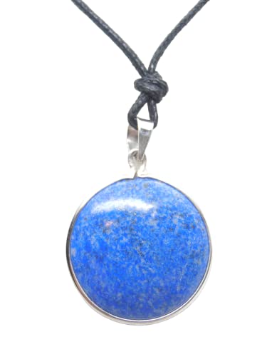 Pendentif en argent 925 avec sodalite naturelle bleue et collier ras-du-cou