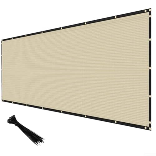 Qualoramall Beige Sichtschutzzaun Abdeckung 2x3m Polyethylen Sonnenschutz Netz mit 90% Sichtschutz, reißfestes, atmungsaktives Gewebe und verstärkte Ösen für Garten, Terrasse