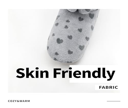 Image of DICUIRD Slipper Socks for Women,Fuzzy House Indoor Boots Slippers with Soft Soles,Warm Cozy Fluffy Sherpa Lined Booties Socks with Non Slip Bottom