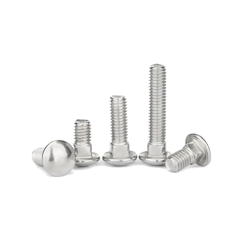 cyclingcolors 10x Schlossschrauben Flachrundschrauben mit Vierkantansatz DIN 603 Edelstahl A2 Flachrundkopf Pilzschraube Metrisch, M10x110mm (Gewindelänge=103mm)