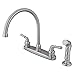 Kingston Brass KB798SP Magellan Double Handle 8" Centerset Gooseneck Kitchen Faucet, Brushed Nickel