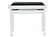 GEWA Pianobank Deluxe Vinyl - Weiß Hochglanz- Massivholz - Vinyl Sitzbezug - 52x30cm Sitzfläche - Höhenverstellbar - Hochfeste Fixierung - 2t Bruchlast