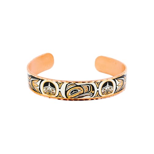 Image of FRONT LINE JEWELRY Northwest Native American Totem Bracelets - Artisan-Handmade West Coast Haida Copper Cuff for Men & Women | Unique Unisex Cultural Jewelry Gift Idea