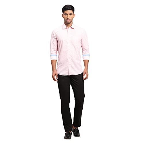 Image of Colorplus Men's Pure Cotton Print Pattern Contemporary Fit Spread Collar Full Sleeve Casual Shirt