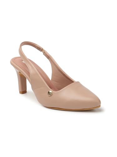 Image of ELLE Women Stylish and elegant Slingback Kitten Heel Mule Sandal