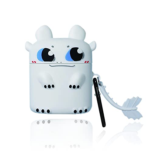 DAZUAN - Funda de Silicona de Dibujos Animados 3D para Airpods 1 2, diseño de Demonio de la Noche, diseño Creativo, Divertido, Impermeable, a Prueba de Golpes, Funda de protección con Llavero, Color