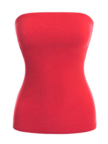 Image of MixMatchy Women's Stretchy Strapless Tube Top Y2K Bandeau Top