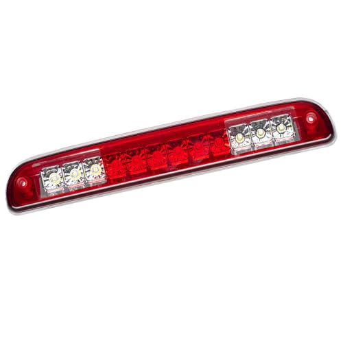 Image of Third 3rd Brake Light LED for 1999-2016 Ford F250 F350 F450 F550 Super Duty, 1993-2011 Ford Ranger High Mount Rear Cab Brake Lights Assembly, 99-16 F-250 F350-F450 F-550 Cargo Stop Light (RED)
