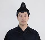 Maxwigs Samurai Japanese Warrior Wig – Black Bun & Braided Shogun Style Anime Yoshii Toranaga for Men’s Cosplay, Theater & Halloween Care Guide