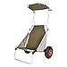 XBR Carrello da Pesca all'aperto con Paralume Pieghevole Carrello per la Spesa Portatile Ruota Gonfiabile in Gomma Fotografia Sedia da Campeggio Sgabello Carico Massimo 100 kg- Verde Impermeabile