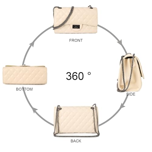 Image of Gladdon Quilted Crossbody Purse for Women Trendy Shoulder Bags | Stylish Shoulder Purse,Quilted Pattern,Structured bag,Chain Strap,Spacious Enough,Casual and Dressy Outfits,Any Occasion