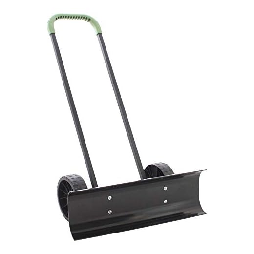 Pro Premium 30 inch SnoDozer Rolling Pusher Shovel on Wheels with Heavy Duty Flip-It Bi-Directional Angled Blade for Snow Removal of Drive & Walkway | Clean Barn Grain Plow | Made in USA | Model P775
