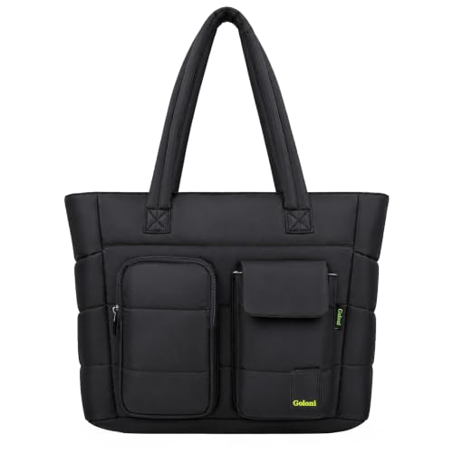 Bolso tote acolchado Goloni para mujer, bolso ligero de viaje con compartimentos, 20 L con cremallera para uso diario, trabajo y viajes miniatura 1