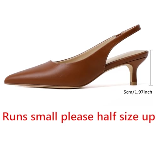 Kitten Heels for Women Closed Pointed Toe Kitty Slingback Dressy Low Heeled Pumps Fashion Casual Herls Bridal Dress Shoes2