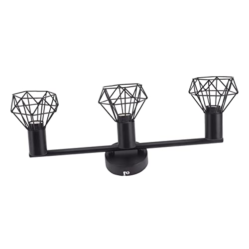 Spotlight de plafond rotatif noir mat à 3 têtes orientables en fer moderne - 2