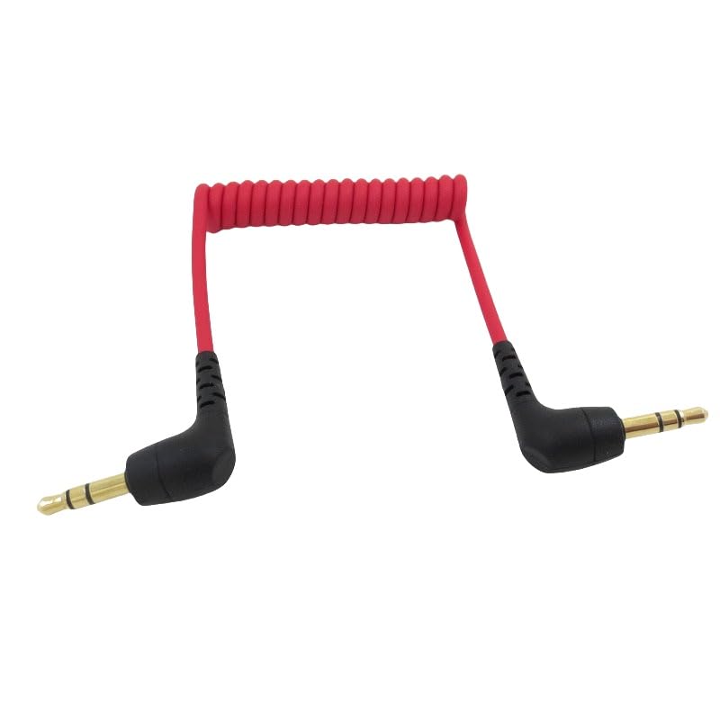 Cable para micrófono 3.5mm TRS macho a macho enrollado miniatura 2