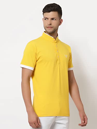 Image of UZARUS Men's Solid Cotton Regular Fit Polo T-Shirt