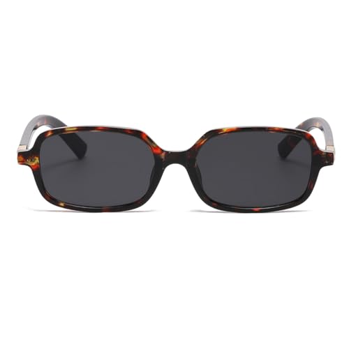 NIDOVIX Retro Rectangle Sunglasses for Women Men Small Square 90s Fashion Simple Vintage Sun Glasses UV400 Protection2