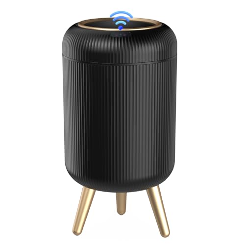 Image of Bathroom Trash Can Automatic Touchless，3 Gallon Smart Motion Sensor Trash Bin with Lid，Plastic Black Garbage Can Wastebaskets with Removable Legs for Kitchen, Office, Toilet, Bedroom