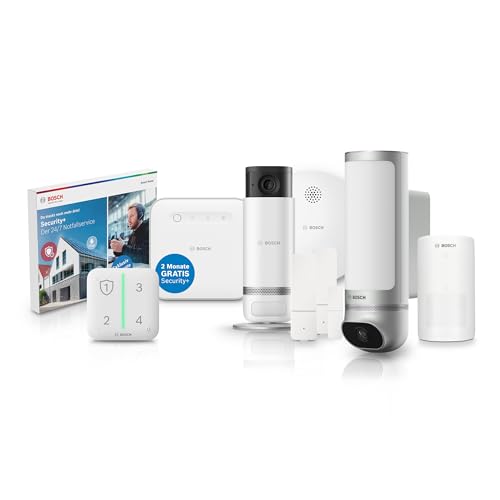 Bosch Alarmsystem L, Einbruchschutz und Brandschutz mit Kameraüberwachung (innen+außen) für Haus und Wohnung, Set inklusive Gutscheincode für 2 Monate Security+ Notfallservice gratis Bosch Alarmsystem L, Einbruchschutz und Brandschutz mit Kameraüberwachung (innen+außen) für Haus und Wohnung, Set inklusive Gutscheincode für 2 Monate Security+ Notfallservice gratis