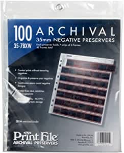 100x Printfile Archival Storage Sheets 35mm 135 Negative Page Preservers 35-7BXW, 100 Sheets