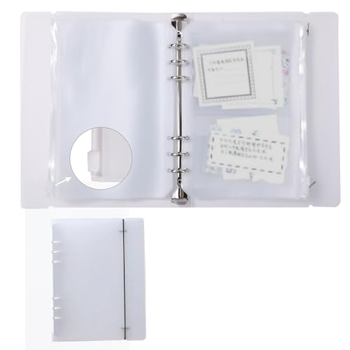 Anopono ルーズリーフ ファスナー チャック ジッパー ポケット付きリフィル 10枚 透明 防水 領収書 バインダー ファイルセット (A5 (18×24p))