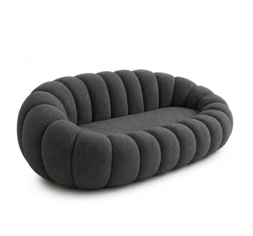 Image of CRAFTCITY 2 Seater Pumpkin Sofa /Loveseat with Accent Pillows |Living Room Couch