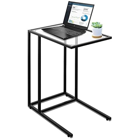 RELAX4LIFE Beistelltisch aus Sicherheitsglas & Stahlrohr Cover