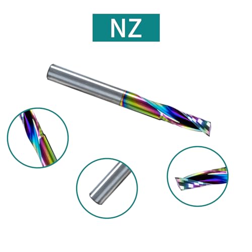 Image of NZ 1 /8 inch 1-Flute End Mill DLC-Coated Carbide - for Aluminum, Copper, Titanium (HRC45), 5pcs