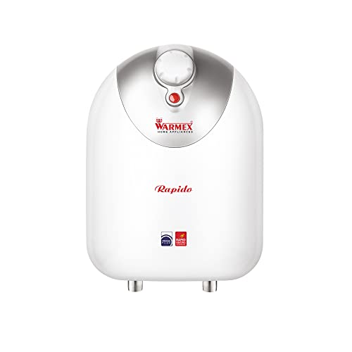 Warmex 3000 Watts IPX4 Waterproof Electric High Pressure Instant Water Heater RAPIDO 3 (3Ltr.) with Titanium Plus & Rapid Heating Technology (White & Silver)