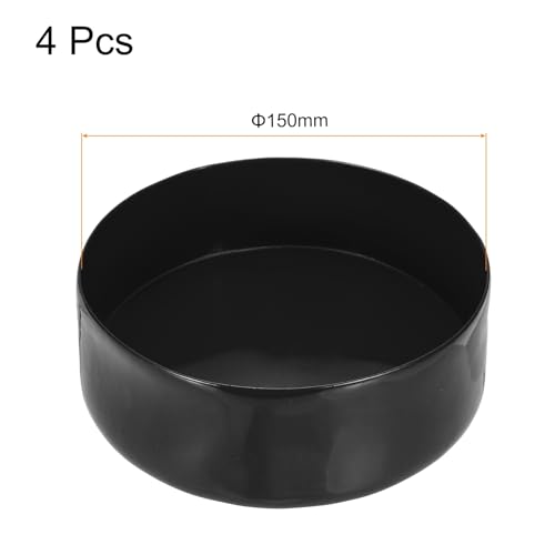 Image of uxcell 4pcs Rubber End Caps 150mm(5 15 /16 Inch) ID x 80mm(3 1 /8 Inch) H Vinyl Round End Cap Cover Screw Thread Protectors Black