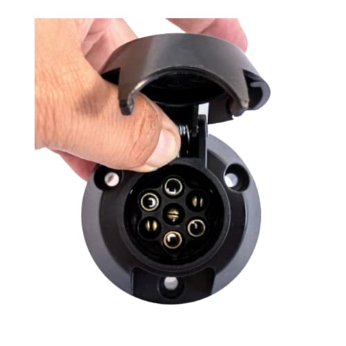 DNI, 8375, Tomada Engate Femea (Fixa) Redonda 7 Polos Polarizada em Nylon