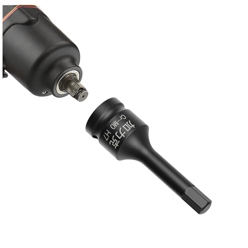 Image of 3PCS 3 /8 inch Square Drive H7(7mm) Impact Hex Bit Socket, 60mm(2.36 inch) Length, Hex Driver, Impact Grade, One-Piece Construction, 3 /8 inch Drive Allen Bit Socket, Cr-Mo Steel, Black