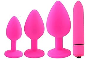 Vibrating Anal Plug: 4Pcs Silicone Anal Sex Toys Kit