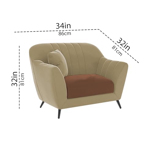 Image of Atticus 3+1+1 Seater Sofa Set for Living Room (Cream Brown Colour) Premium Fabric Sofa
