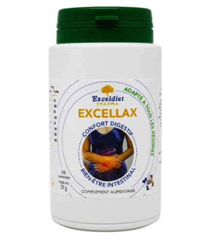 EXCELLAX - Laxatif Puissant pour Adultes - Constipation - Transit Intestinal - Nettoyage Interne - Colon Clean -100 comprimés Végan - - Ballonnements, Digestion, Ventre Plat