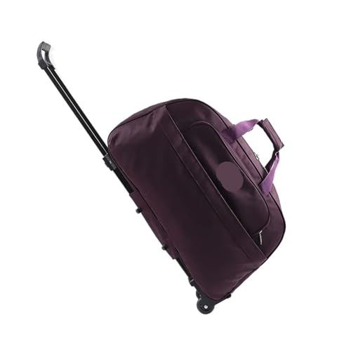 Rolling Duffle Bag with Wheels Large Capacity Men Trolley Bag Portable Waterproof Travel Suitcase Women Rolling Luggage with Wheels Carry-On Bags(Purple)