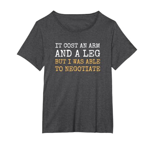 Arm Amputee for Legs, Funny Prosthetic Amputation for Men and Women T-Shirt, Women's Plus, Dark Heather Grey, 6X