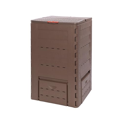 Remaplan Thermoquick –Schnellkomposter Holz Pro-Line 400 L (L x B x H 65 x 65 x 101 cm, Farbe Braun, Leichter Aufbau durch Stecksystem, Bequeme Entnahme) 240002-015
