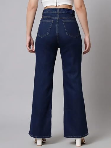 Image of KOTTY Women's Solid|Fit and Flared Fitting|Ankle Leg Style|High Rise|Stechable|Casual Jeans
