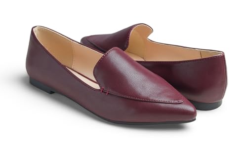 Image of FEVERSOLE Women's Loafer Flat Pointed Fashion Slip On Comfort Driving Office Shoes