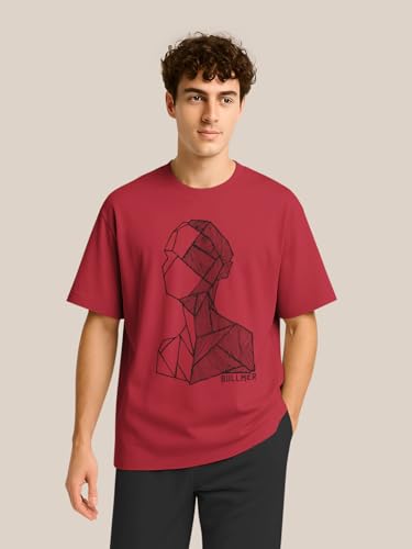 Image of BULLMER Trendy Half Sleeve Oversized Cotton Blend Crew Neck Tshirt for Men - Pack of 2