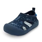 Jan & Jul Boys' Quick Dry Beach Sandals, Non Slip Water Shoes with Wide Toe Box (Navy Whale Play, Size 9 Toddler)