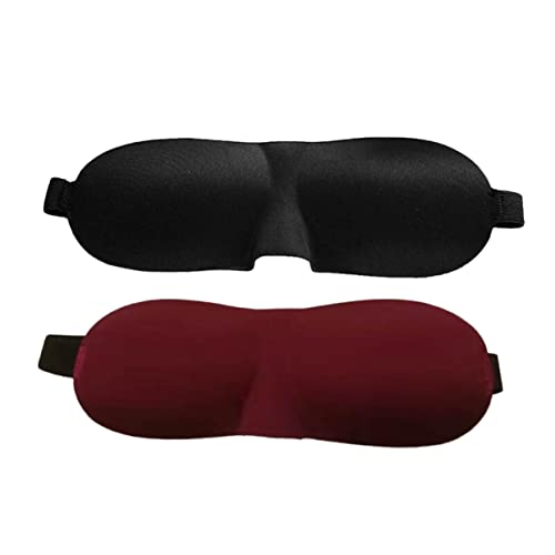 minkissy 2個軽量 立体型アイマスク 夜間用目隠し 目に触れず 快適な着け心地 変形しにくいスポンジ素材 睡眠 旅行 昼寝 仕事用
