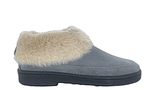 Clarks Womens Slipper Suede Ankle Bootie JMH1883 -Plush Faux Fur Collar and Lining - Indoor Outdoor House Slippers For Women (9 M US, Pewter)3