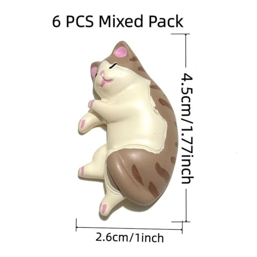 Imanes Decorativos 3D de Gato Kawaii Pack 6 miniatura 3