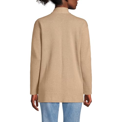 Lands' End Women's Cotton Half Milano Open Cardigan Sweater2