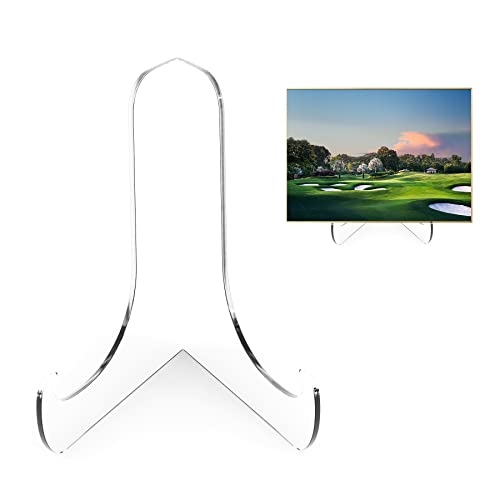 Boloyo 60-Degree Angle Acrylic Plate Display Stand , 6 Inch 2PC Clear Acrylic Display Holder Easel Base for Home Office Kitchen School Art Display